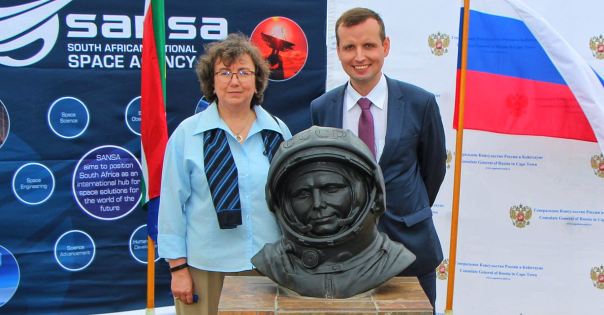 Visit the latest installation of Yuri Gagarin in South Africa's coastal town of Hermanus